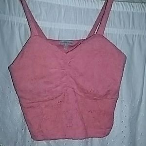 Pink lace Crop top